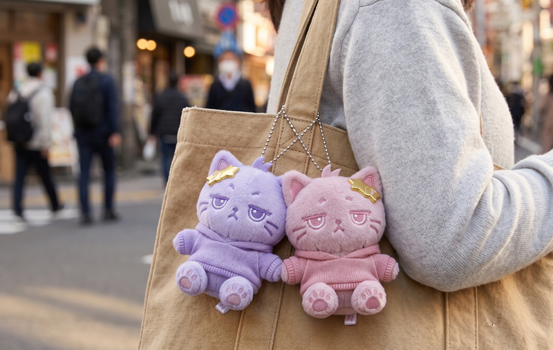 双子ぬいぐるみキーホルダー製作過程