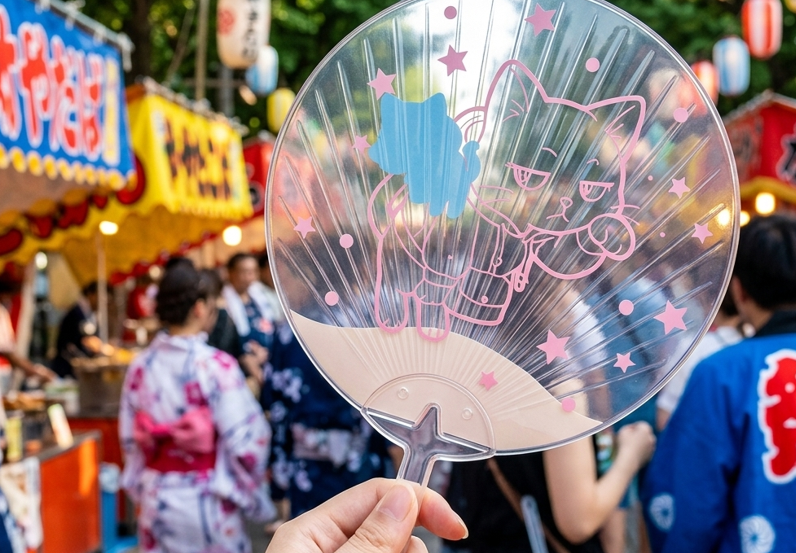 うちわ製作過程