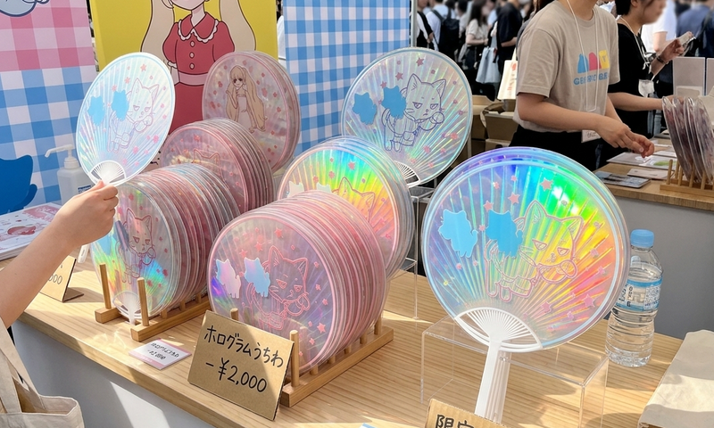 ホログラムうちわ製作過程