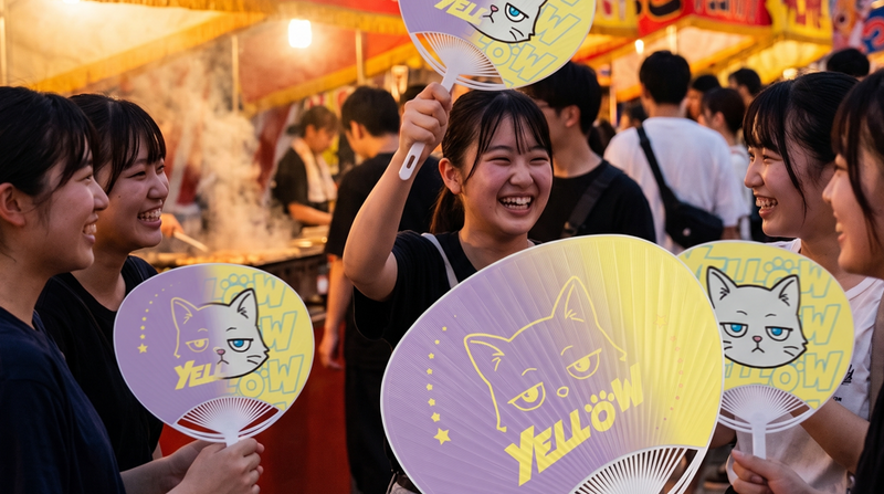レンチキュラーうちわ製作過程