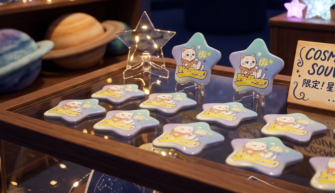 星形缶バッジ製作過程