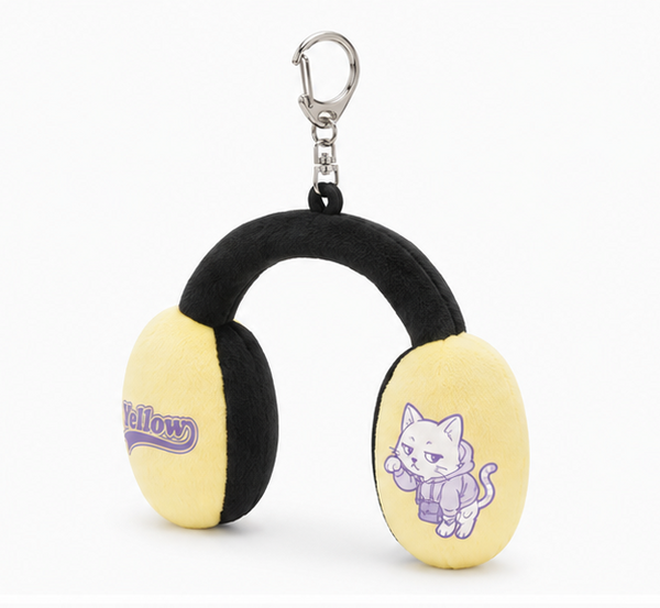 ヘッドホン型ぬいぐるみキーホルダー