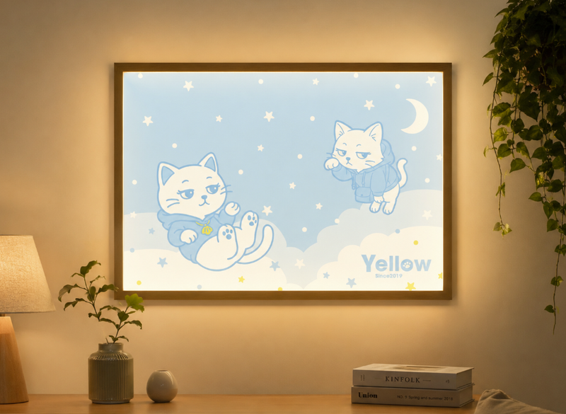 LED照明付きウォールアート製作過程