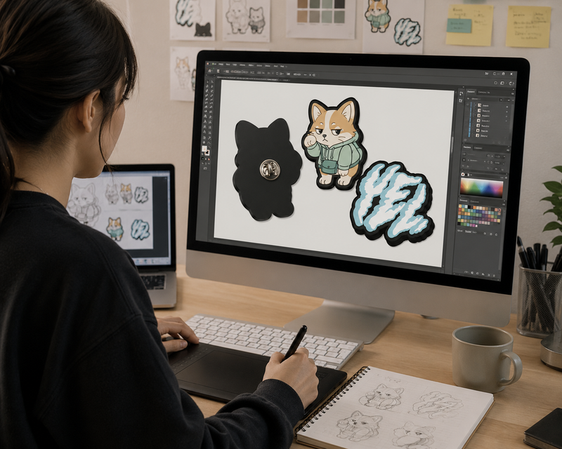 ラバーピンバッチ製作過程