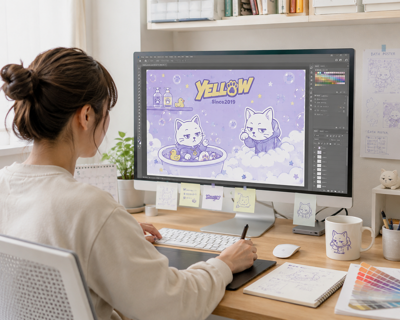 お風呂ポスター製作過程