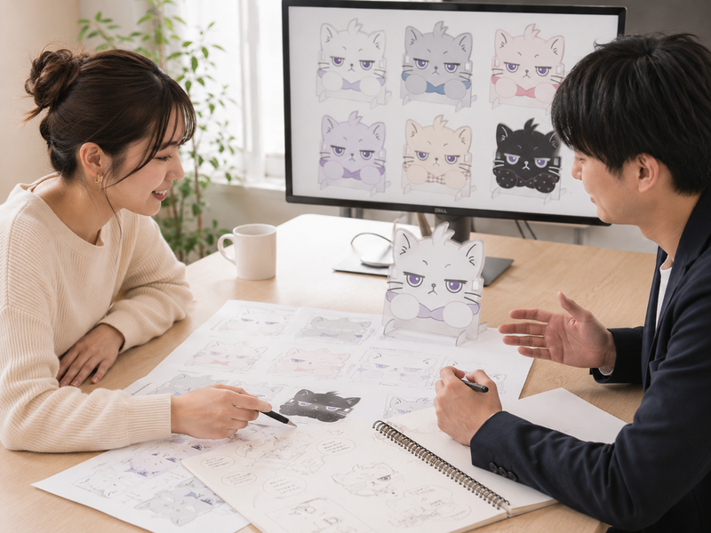 アクリルメガネスタンド製作過程