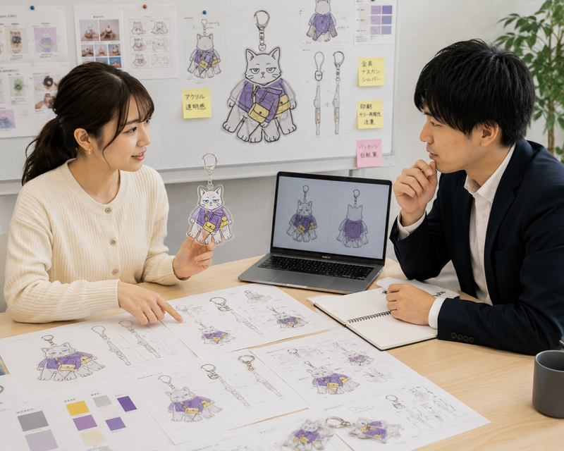 ゆらゆらアクリルキーホルダー製作工程