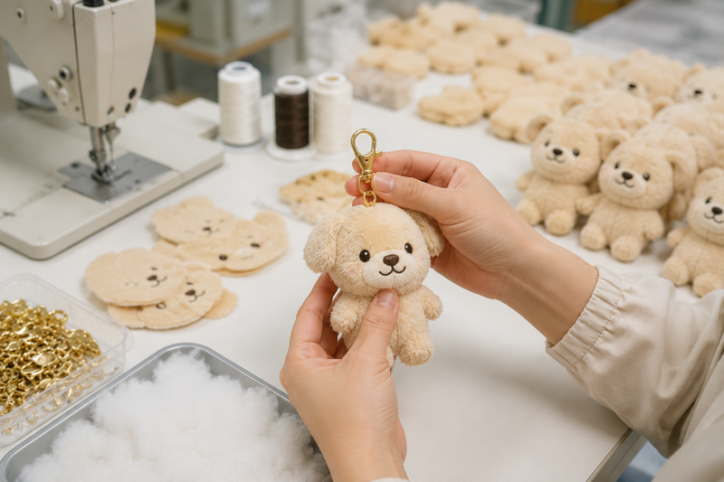 ぬいぐるみキーホルダー製作過程