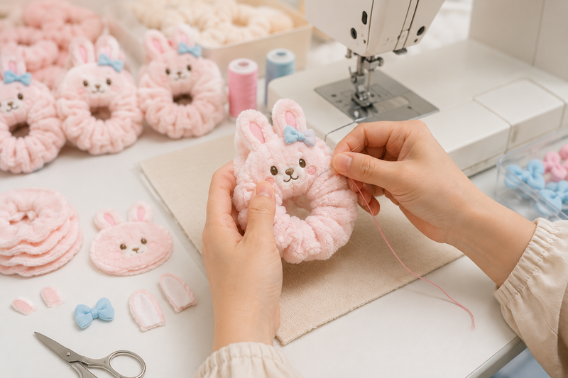 ぬいぐるみシュシュ製作過程