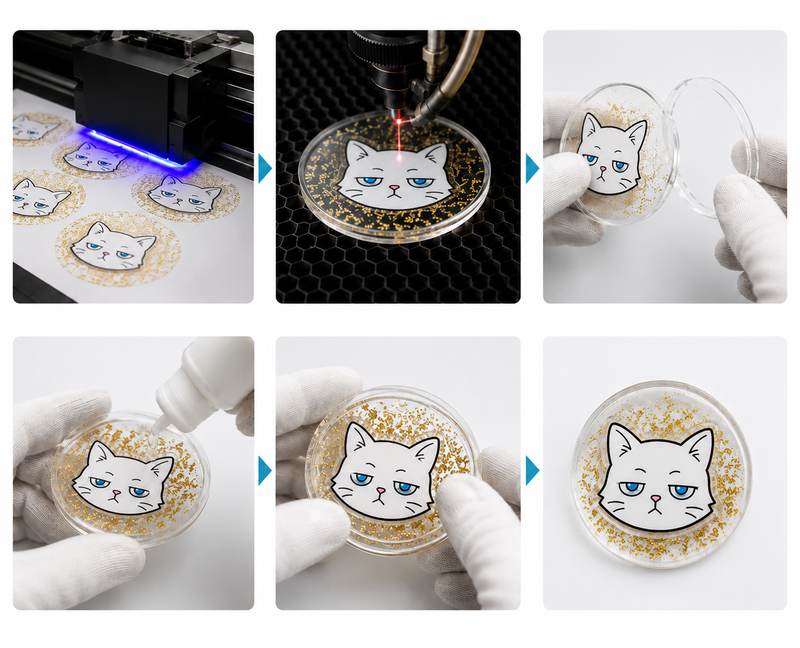 オイルインアクリル製作過程